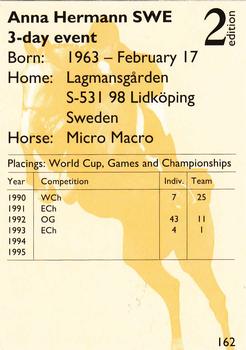 1995 Collect-A-Card Equestrian #162 Anna Hermann / Micro Macro Back